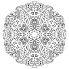  Vector zentangle template mandala for decorating greeting cards, coloring books, art therapy, anti stress, cover of notebook, print for t-shirt and textile.