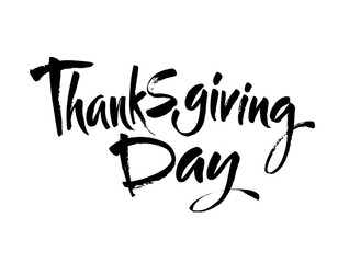 Thanksgiving Day Hand drawn lettering card. Vector calligraphy art. Modern brush calligraphy.