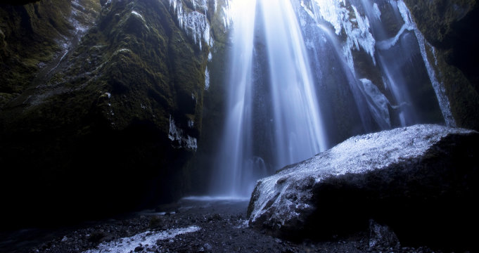 Crystal Cavern - Iceland's Gljúfrabúi Falls in Winter