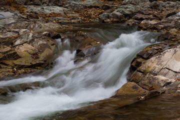 Waterfall Kosyvskiy Huk in the Carpathian mountains, Ukraine