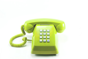 green vintage telephone