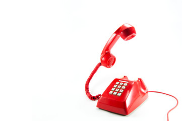 Red vintage telephone