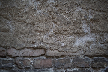 A ruined wall with copy space