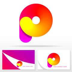 Letter P logo icon design template elements. Business card templates.