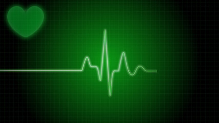 Fototapeta na wymiar Animation Cardiogram and Pulsing Heart on a Black background. animation graphics ECG heart. Health Concept