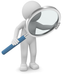 3d Männchen mit Lupe