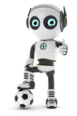 3d Roboter mit Fußball