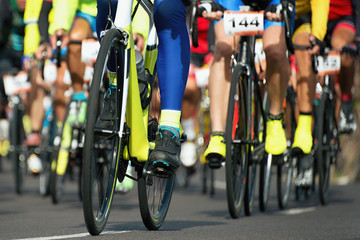 Cycling competition,cyclist athletes riding a race