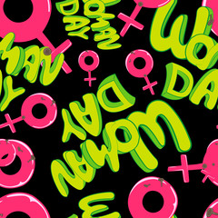 woman sign in seamless pattern