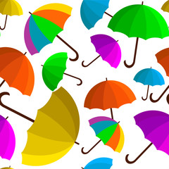 Seamless vector pattern with colorful umbrellas