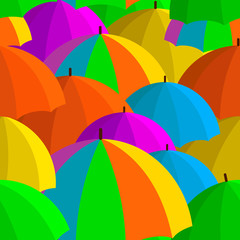 Seamless vector pattern with colorful umbrellas