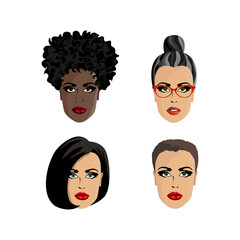 women's faces with hairstyles