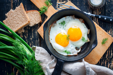 Iron pans and bacon eggs