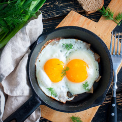 Iron pans and bacon eggs