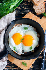 Iron pans and bacon eggs