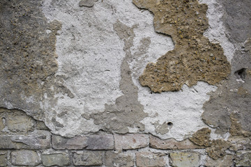 A ruined wall with copy space