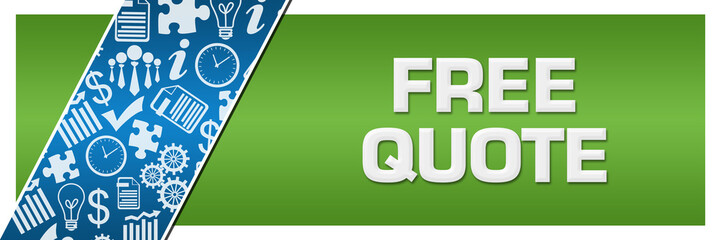 Free Quote Blue Business Element Green Left Side  