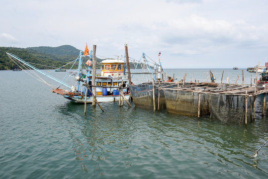 Fisherboat at Ao Yai in Koh Kood island on Thailand