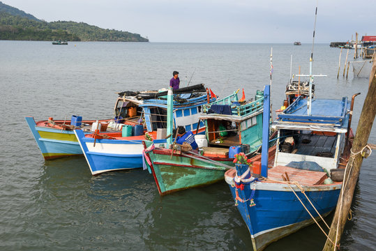 Fisherboats at Ao Yai in Koh Kood island on Thailand