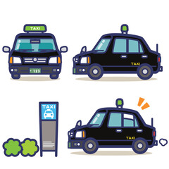 はたらく乗り物 タクシー(黒系) © suzumeclub