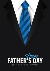 Father's Day banner, greeting card with necktie. Vector Illustration