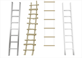 Set of different ladders