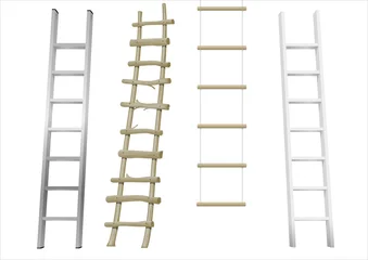 Deurstickers Set of different ladders © denisik11