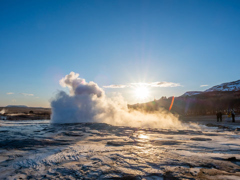 Geysir hot spring in Iceland