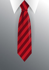 Tie, necktie on a gray background. Vector illustration