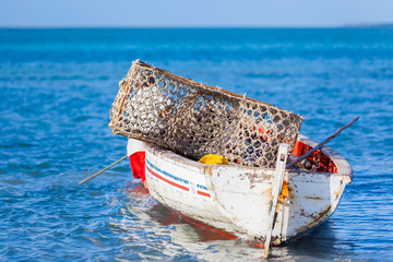 barque de pêche, île Rodrigues, Maurice 