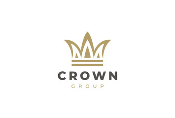 Geometric Vintage Creative Crown abstract Logo design vector template. Vintage Crown Logo Royal King Queen concept symbol Logotype concept icon.