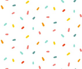 Materiał do szycia Ręcznie rysowane wektor abstrakcyjne grafiki karykatura proste kolorowe konfetti ozdoba na białym tle