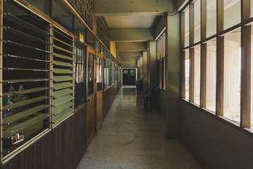 Walk in the school building