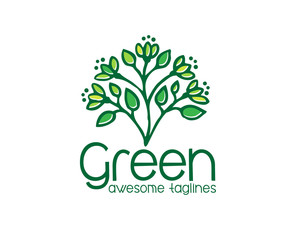 Logo of green leaf ecology nature element vector icon,Leaf logo eco graphic creative template