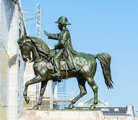 Fototapeta na wymiar Equestrian statue of general Guillaume Henri Dufour, Geneva, Switzerland
