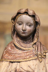 Sculpture en bois de Sainte Elisabeth. Vienne. Moyen- ge, vers 1380/1390