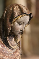 Sculpture en bois de Sainte Elisabeth. Vienne. Moyen- ge, vers 1380/1390