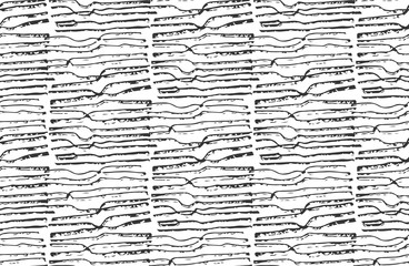 Vector hand painted  ink  lines. Background with stips. Color black.  Multicolor striped pattern with horizontal brushed lines in black and white. 