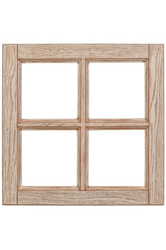 Fototapeta Wooden windows frame, empty window