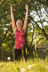 Obraz premium beautiful Fitness woman running and jogging at the park
