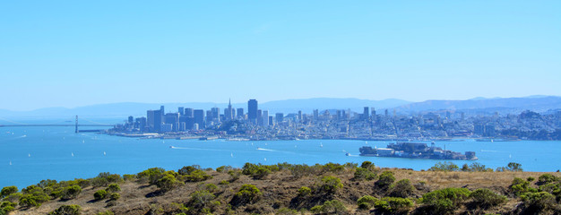 Beautiful view of San Francisco in front of the angel island