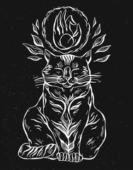 Cat print,cat graphic,cat illustration,canvas print