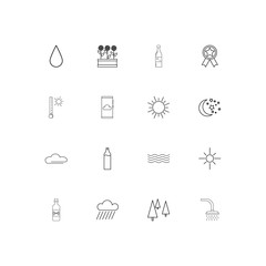 Nature linear thin icons set. Outlined simple vector icons