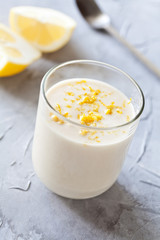 Glass Of Homemade Lemon Panna Cotta