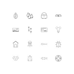 Animals linear thin icons set. Outlined simple vector icons