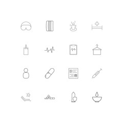 Healthcare And Medical linear thin icons set. Outlined simple vector icons