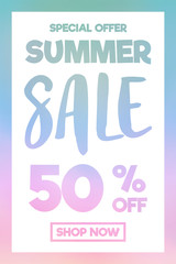 Fototapeta na wymiar Concept of colourful poster for Summer Sale. Vector.