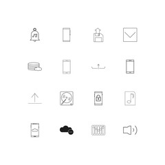 Music linear thin icons set. Outlined simple vector icons