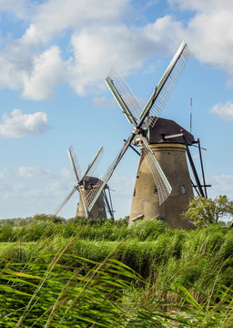 Windmills in Kinderdijk, Holland, Netherlands