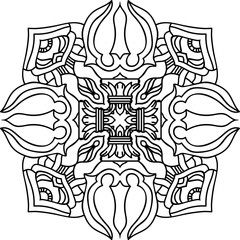 Round mandala with oriental ornament.